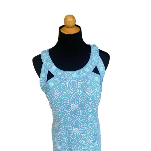 GRETCHEN SCOTT Size S Green Blue ISOSCELES Jersey Dress Piazza Stretch Women’s - Picture 7 of 9